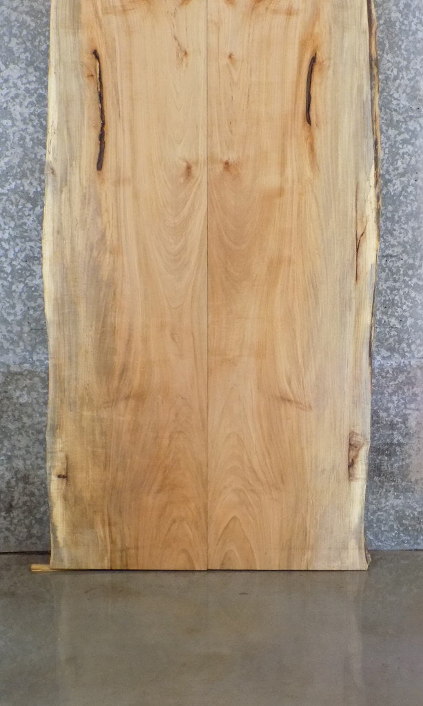 2- Natural Edge Maple Rustic Bookmatched Dining Table Top Slabs 20666-20667