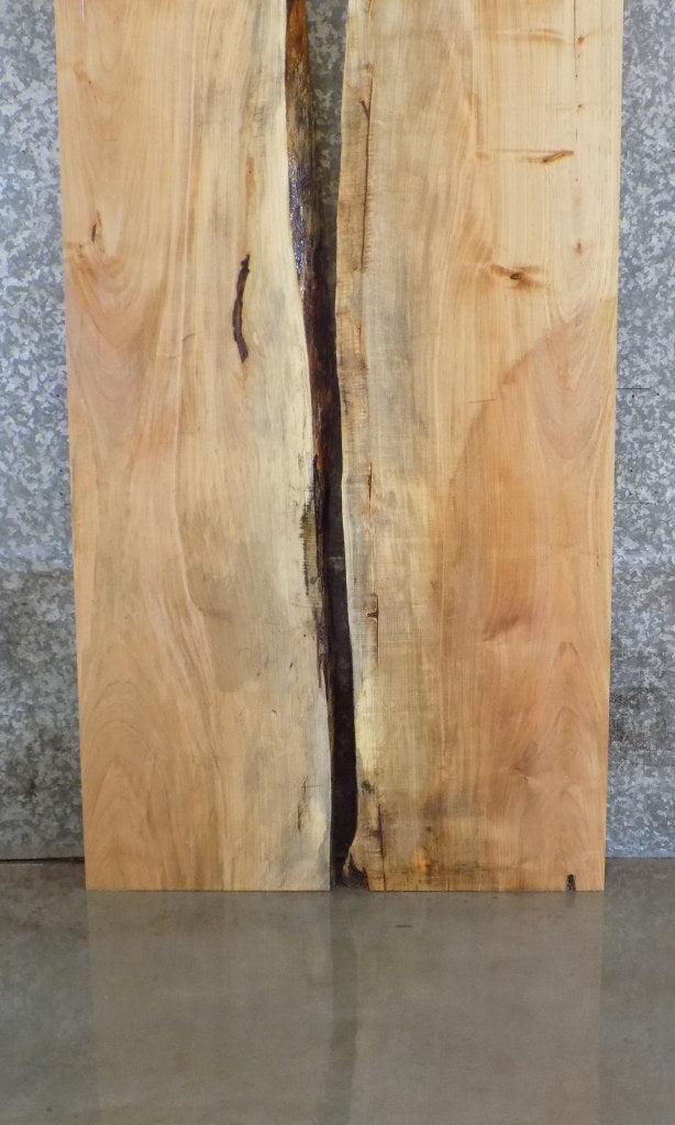 2- Natural Edge Maple Rustic Bookmatched Dining Table Top Slabs 20666-20667