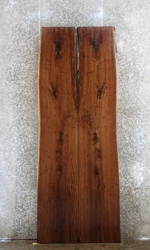2- Live Edge Walnut Bookmatched Dining Table Top Slabs 20670-20671