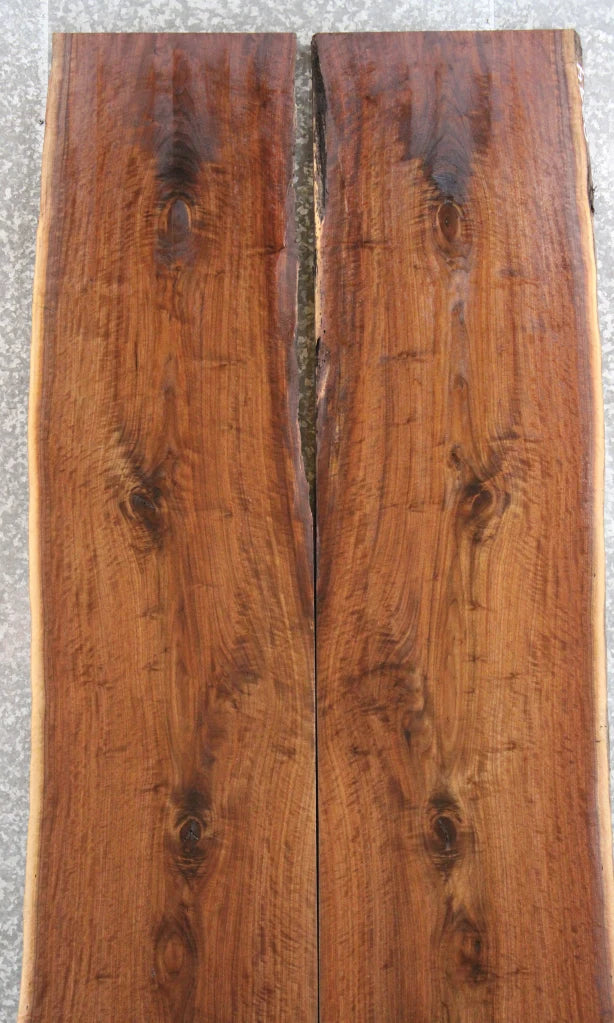 2- Live Edge Walnut Bookmatched Dining Table Top Slabs 20670-20671