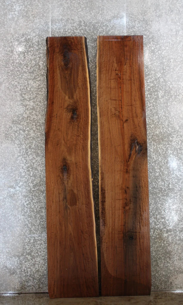2- Live Edge Walnut Bookmatched Dining Table Top Slabs 20670-20671