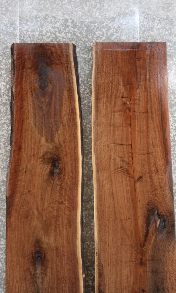 2- Live Edge Walnut Bookmatched Dining Table Top Slabs 20670-20671