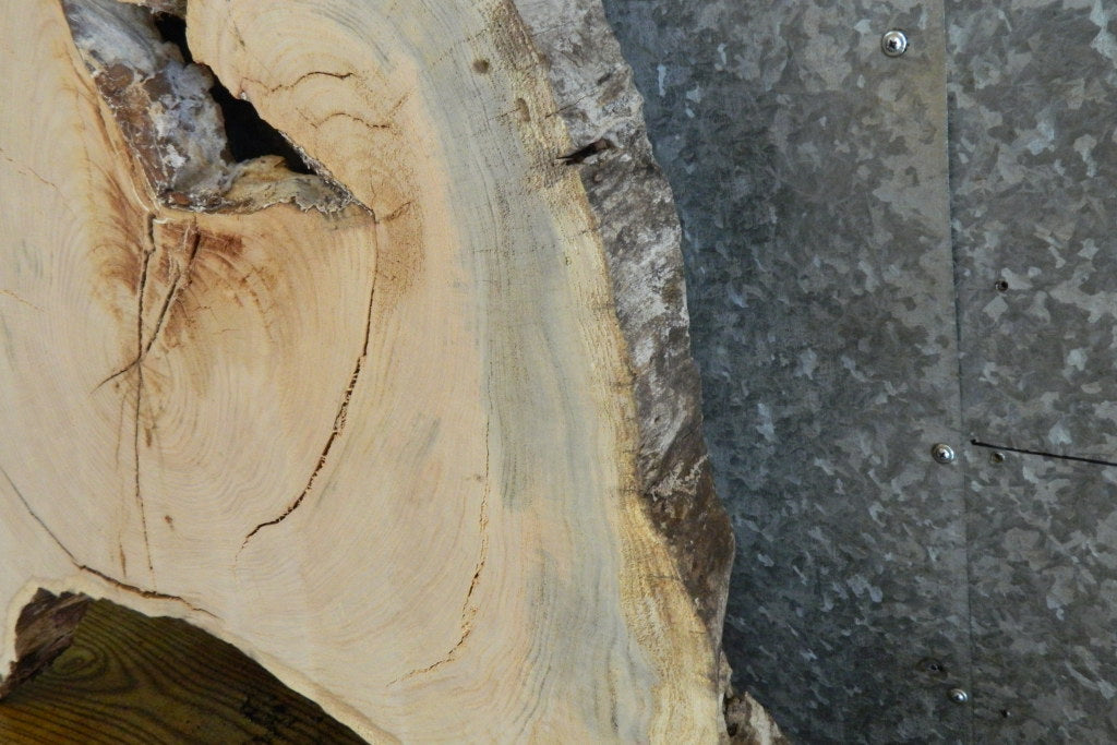 Reclaimed Round Cut Locust Live Edge Coffee Table Top 20739