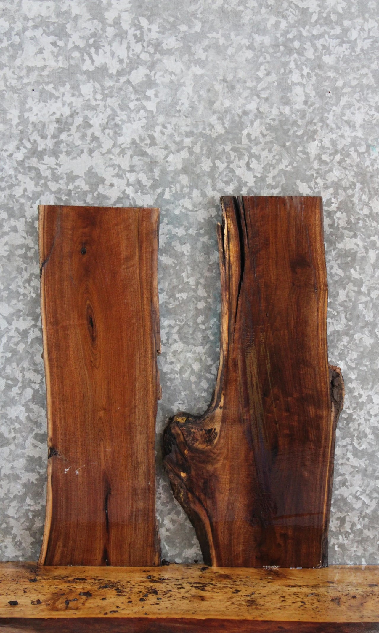 2- Live Edge Black Walnut Side Table Tops/Charcuterie Boards 227-228