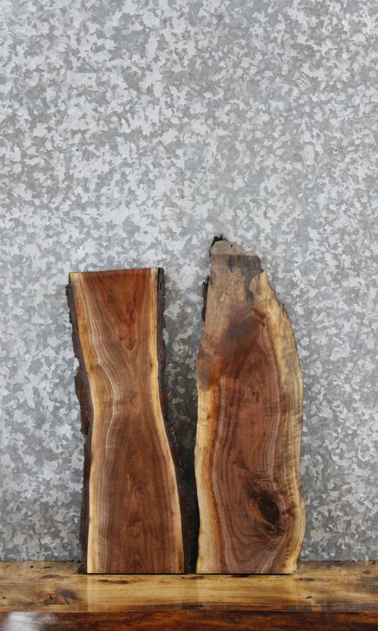 2- Walnut Live Edge Charcuterie/Taxidermy Slabs 229-230