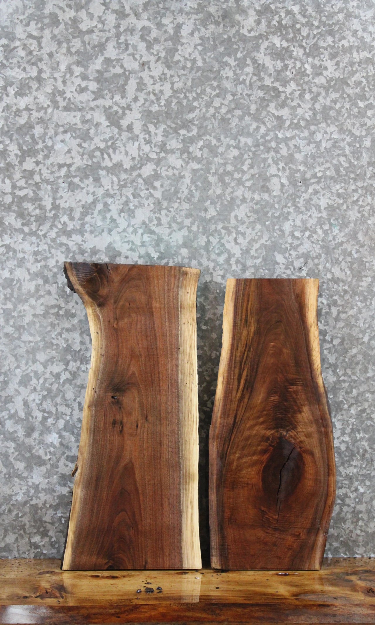 2- Walnut Live Edge Charcuterie/Taxidermy Slabs 233-234