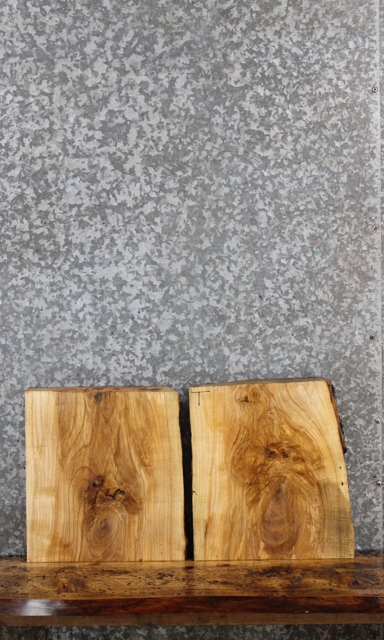 2- Live Edge Hickory Charcuterie Boards/End Table Slabs 250-251