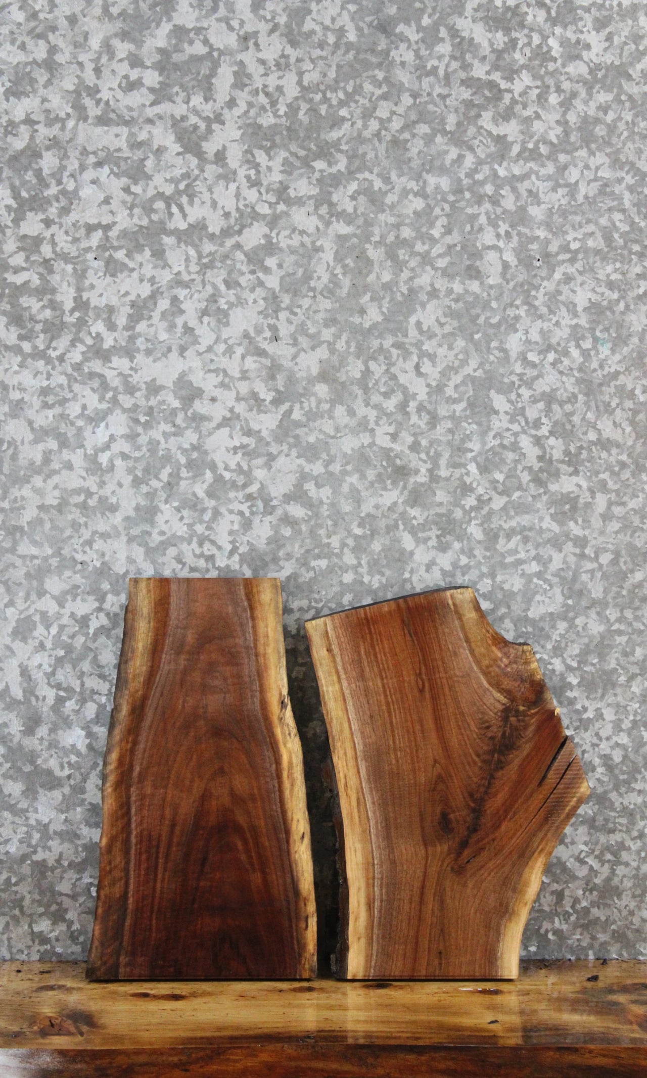 2- Walnut Live Edge Charcuterie/Taxidermy Slabs 254-255