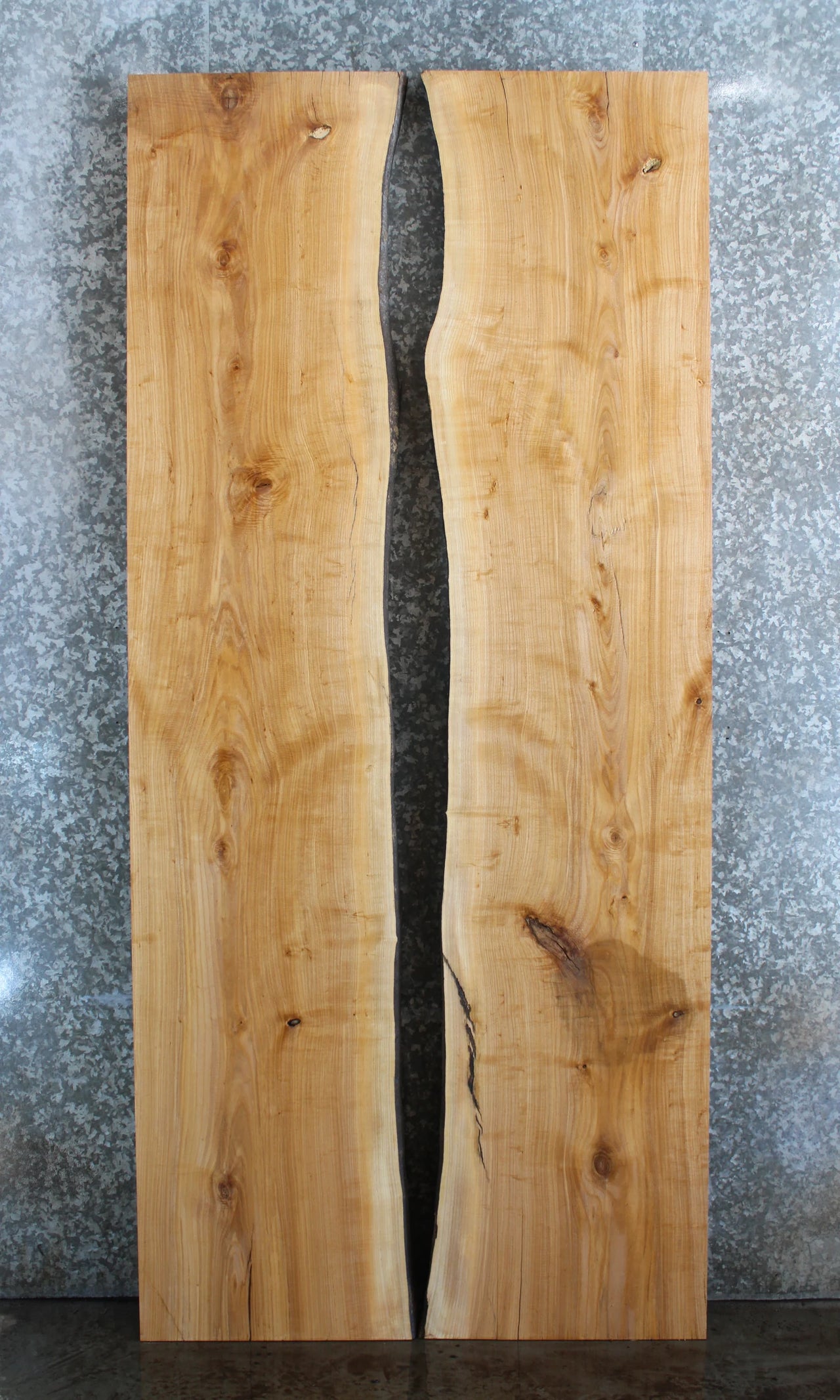 2- Bookmatched Live Edge Ash Dining/Kitchen Table Top 276-277