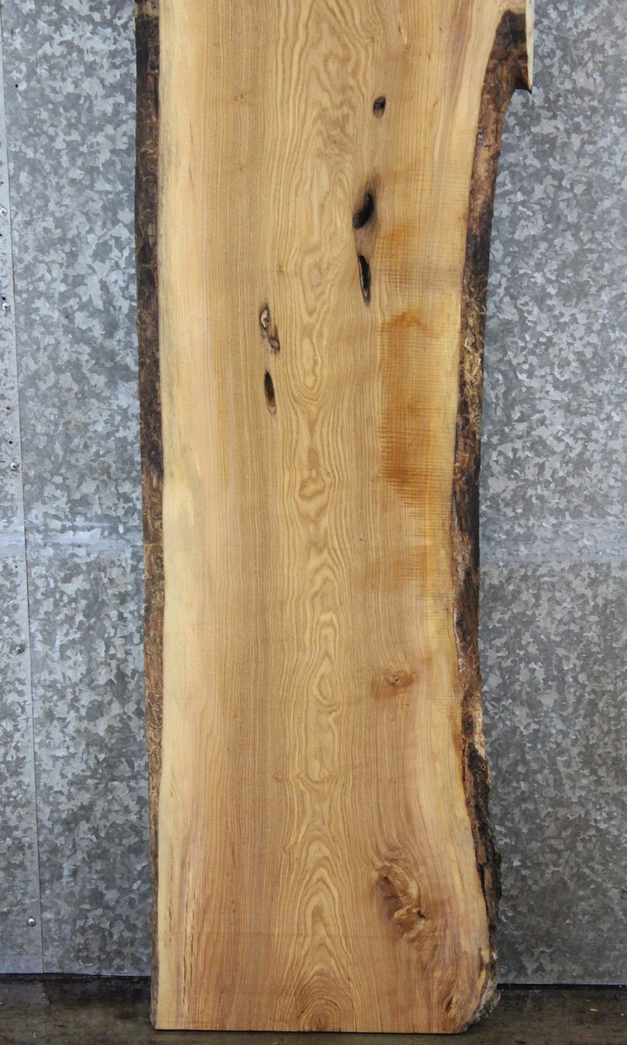 Rustic Live Edge Ash Bar Top Slab, Straight Console Table Slab 28