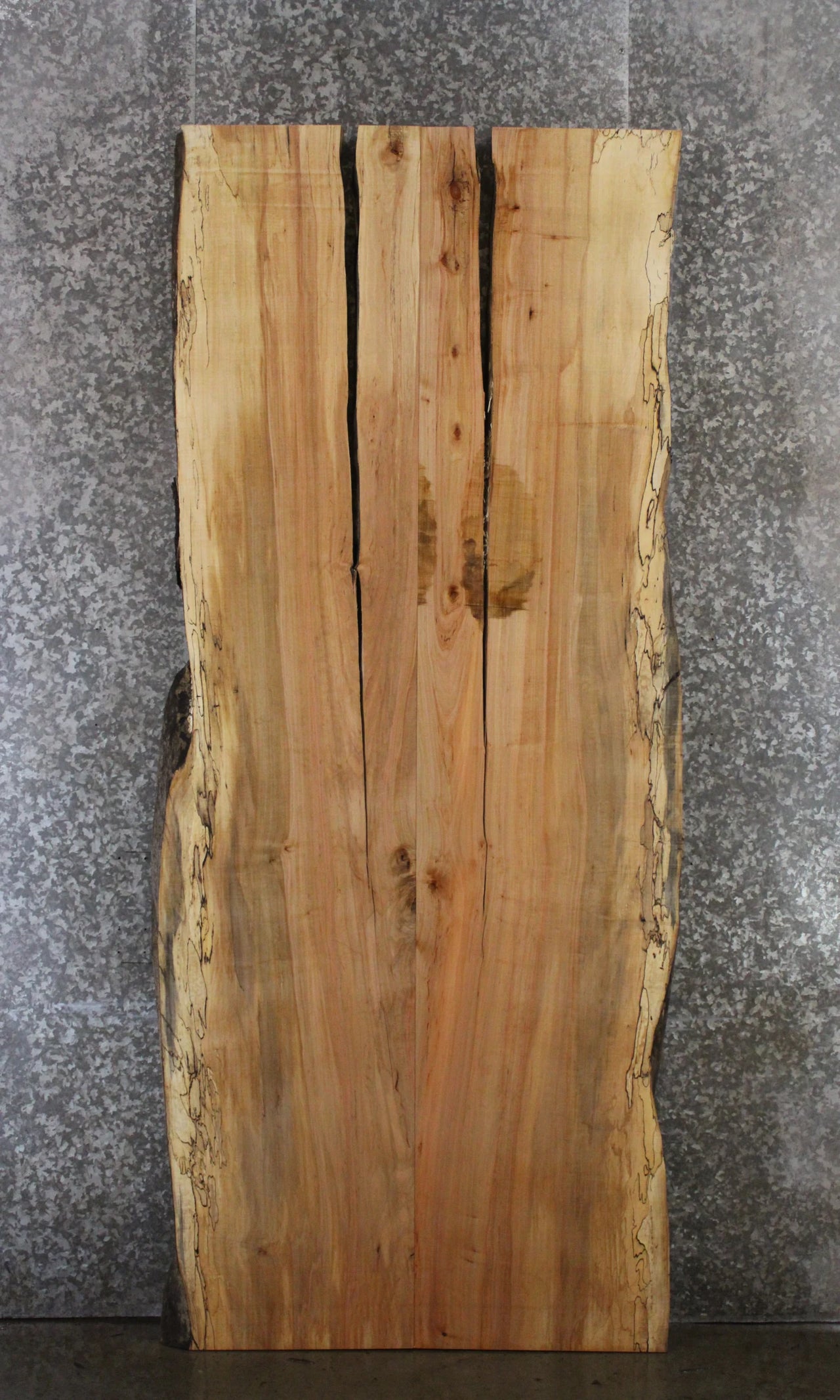 2- Spalted Maple Live Edge Dining Table Top Set, Epoxy Cracks 293,298