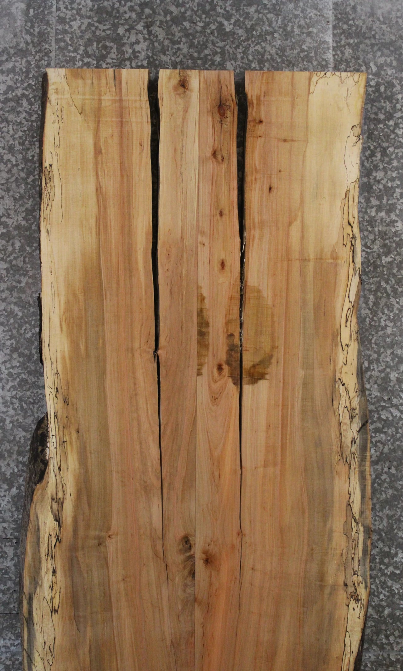 2- Spalted Maple Live Edge Dining Table Top Set, Epoxy Cracks 293,298