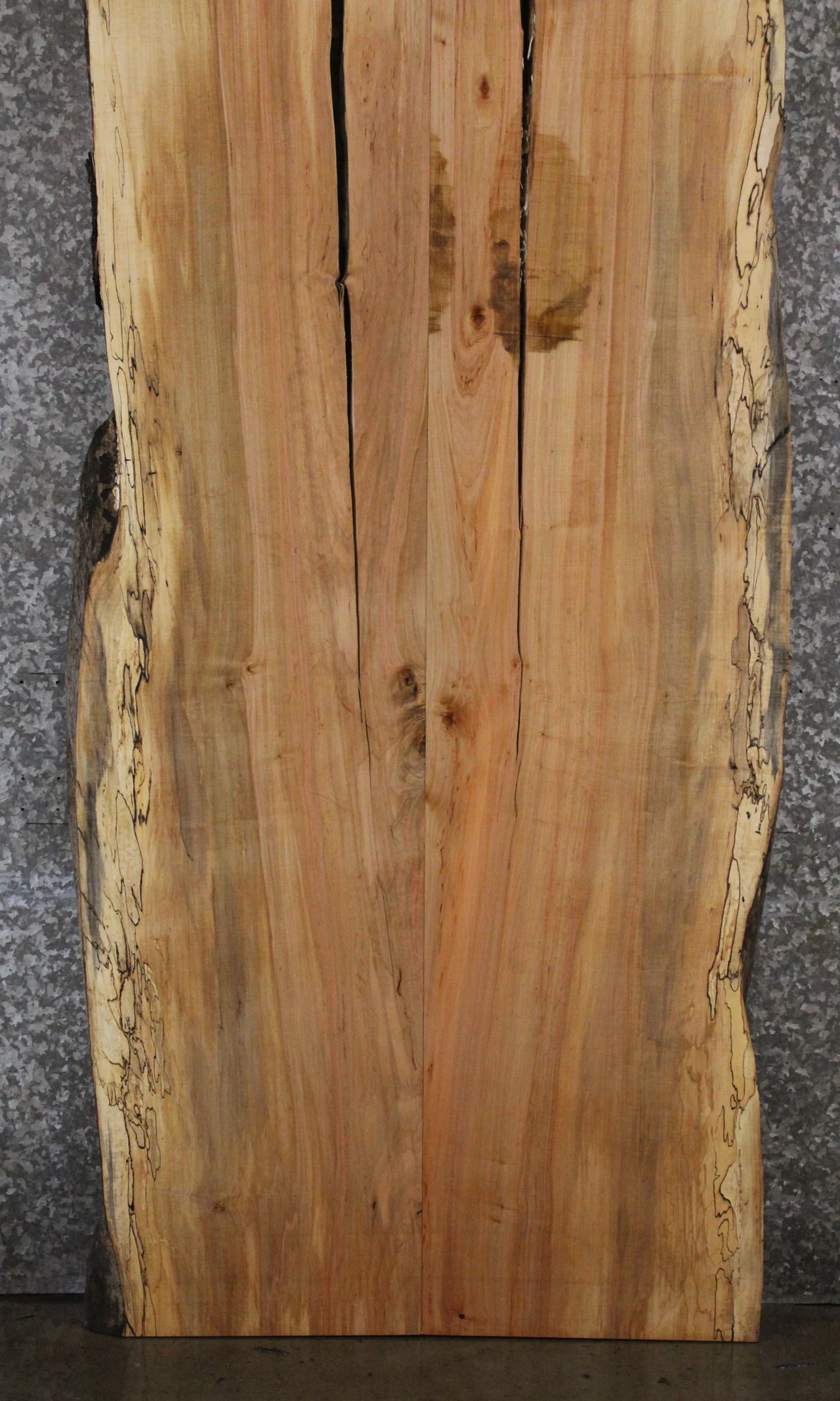 2- Spalted Maple Live Edge Dining Table Top Set, Epoxy Cracks 293,298