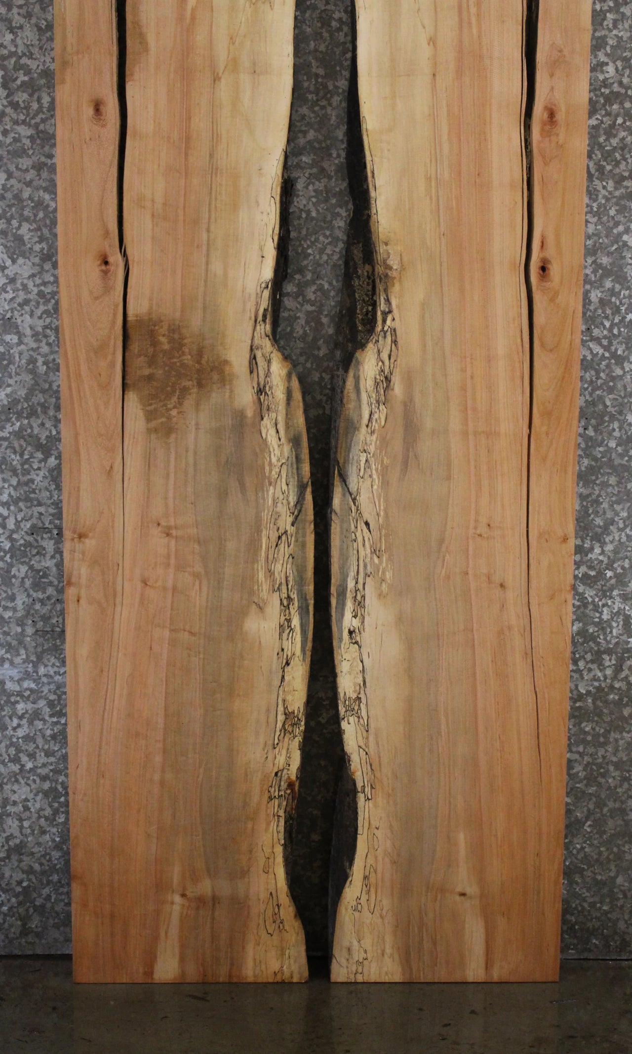 2- Spalted Maple Live Edge Dining Table Top Set, Epoxy Cracks 293,298