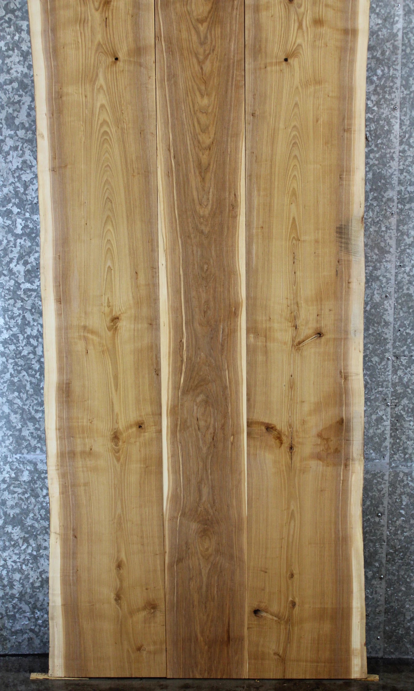 3- Bookmatched Live Edge Ash Dining Table Top Slabs 295,297,299