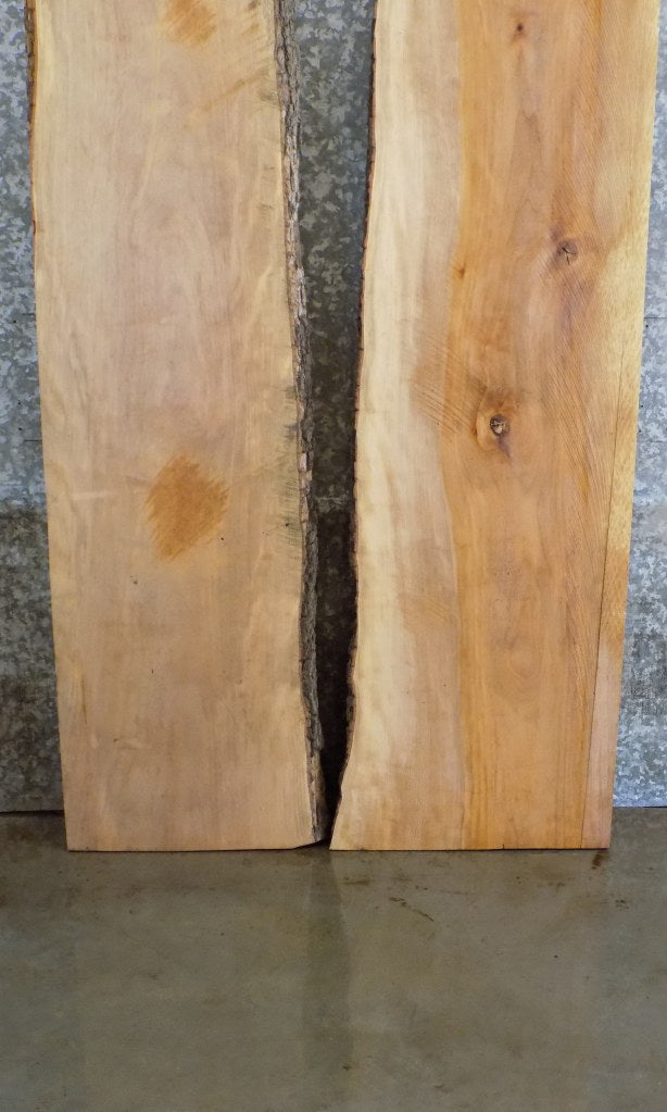 2- Bookmatched Live Edge Sycamore Dining Table Top Slabs 303-304