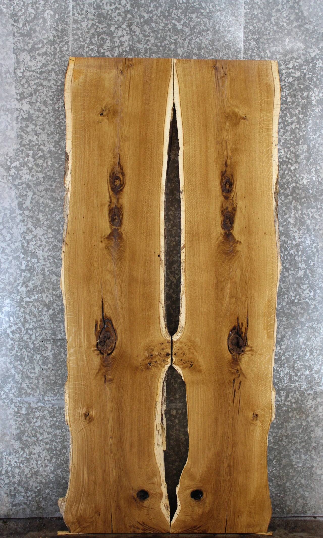 2- Bookmatched Live Edge White Oak River Table Top Slabs 309-310