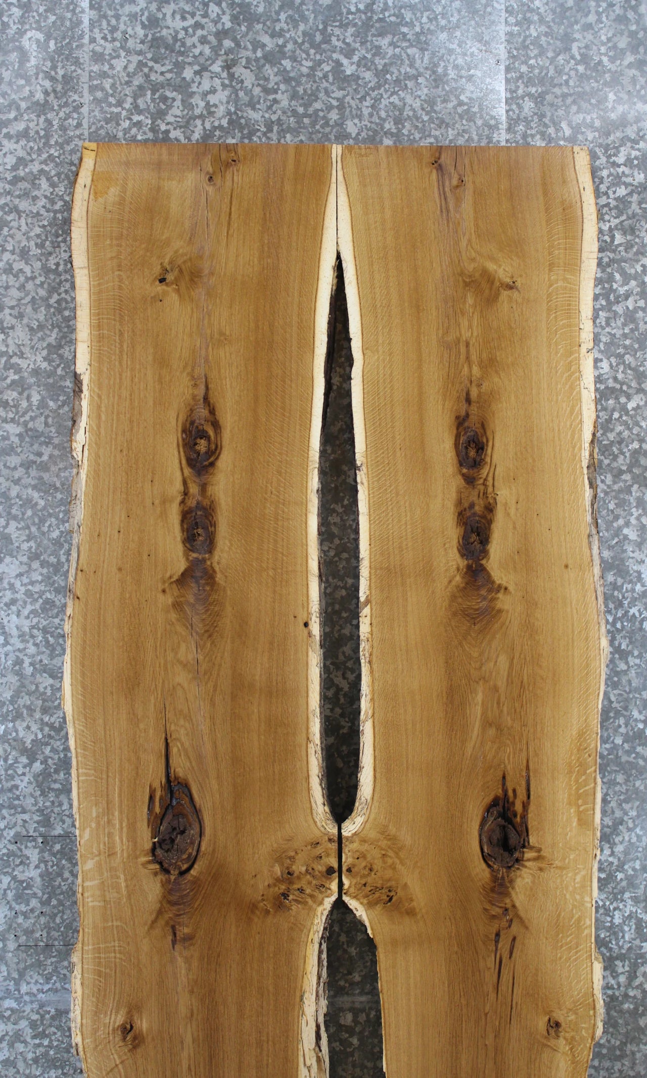 2- Bookmatched Live Edge White Oak River Table Top Slabs 309-310