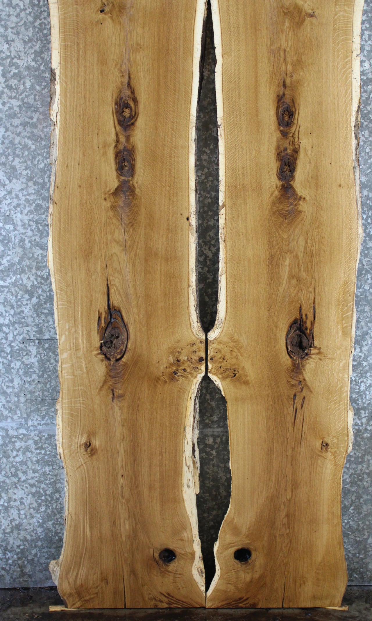 2- Bookmatched Live Edge White Oak River Table Top Slabs 309-310
