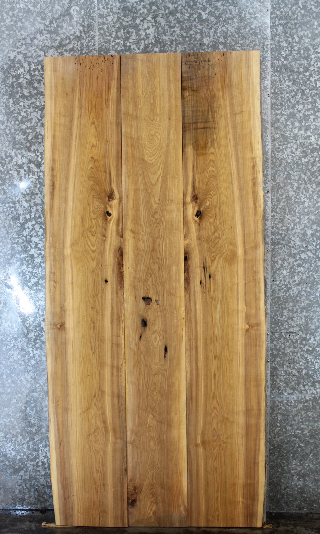 3- Bookmatched Live Edge Ash Kitchen Table Top Slabs 311-313