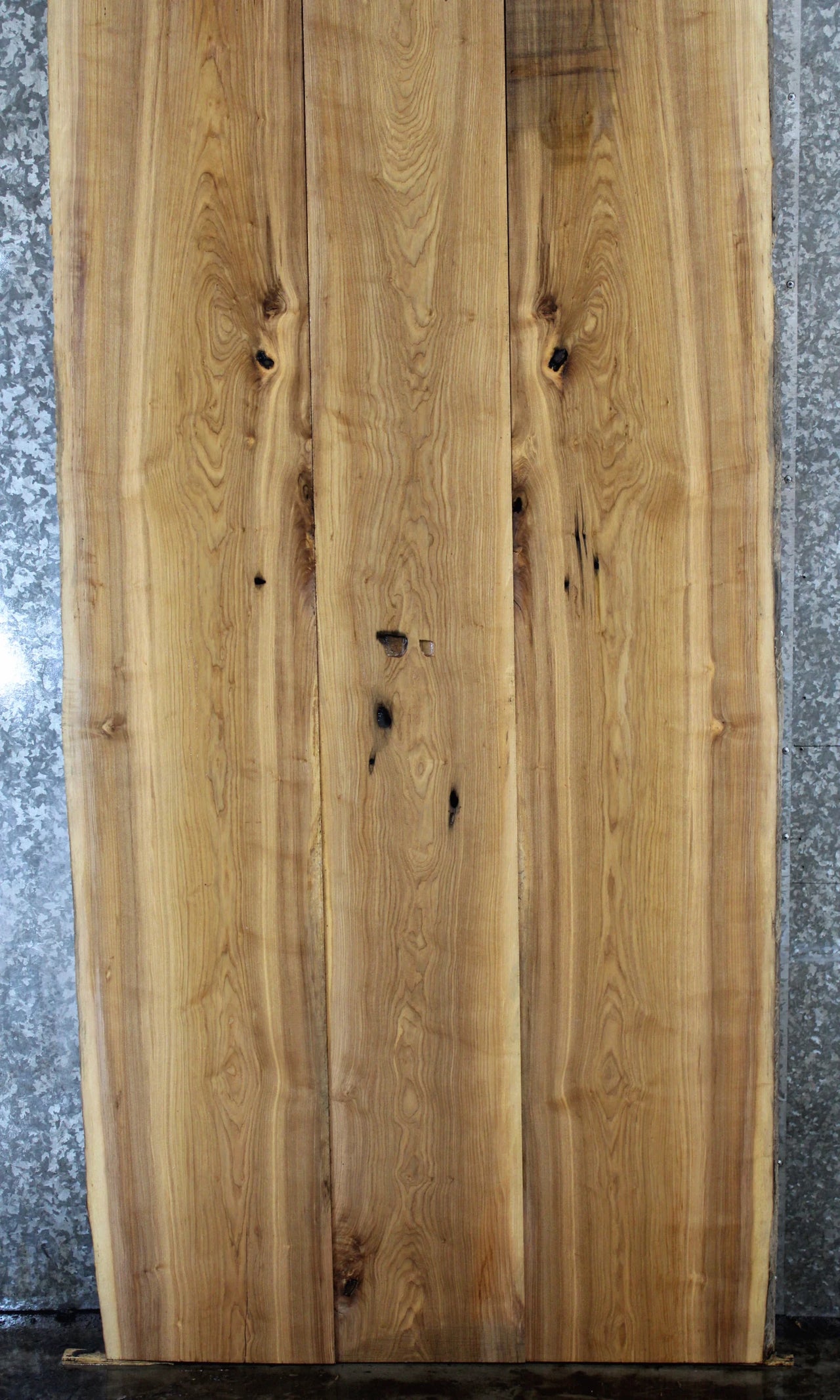 3- Bookmatched Live Edge Ash Kitchen Table Top Slabs 311-313