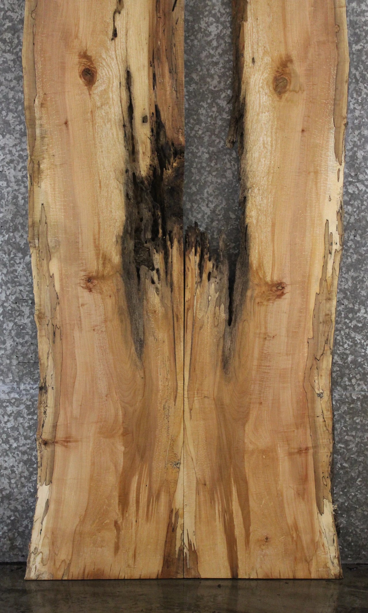 2- Spalted Maple Live Edge Table Top Slabs; Epoxy Project Wood 324-325