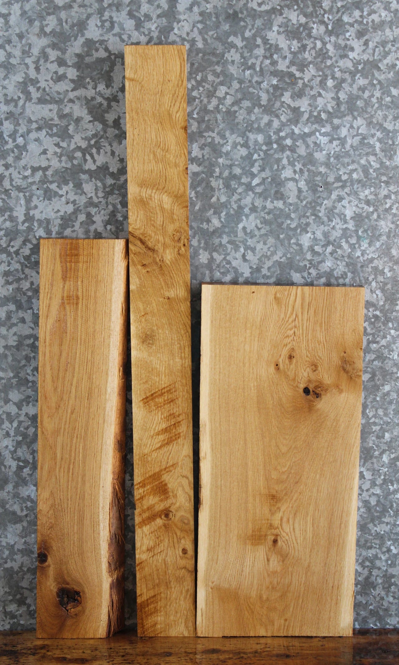 3- Live Edge White Oak Lumber Boards/DIY Project 32894-32896