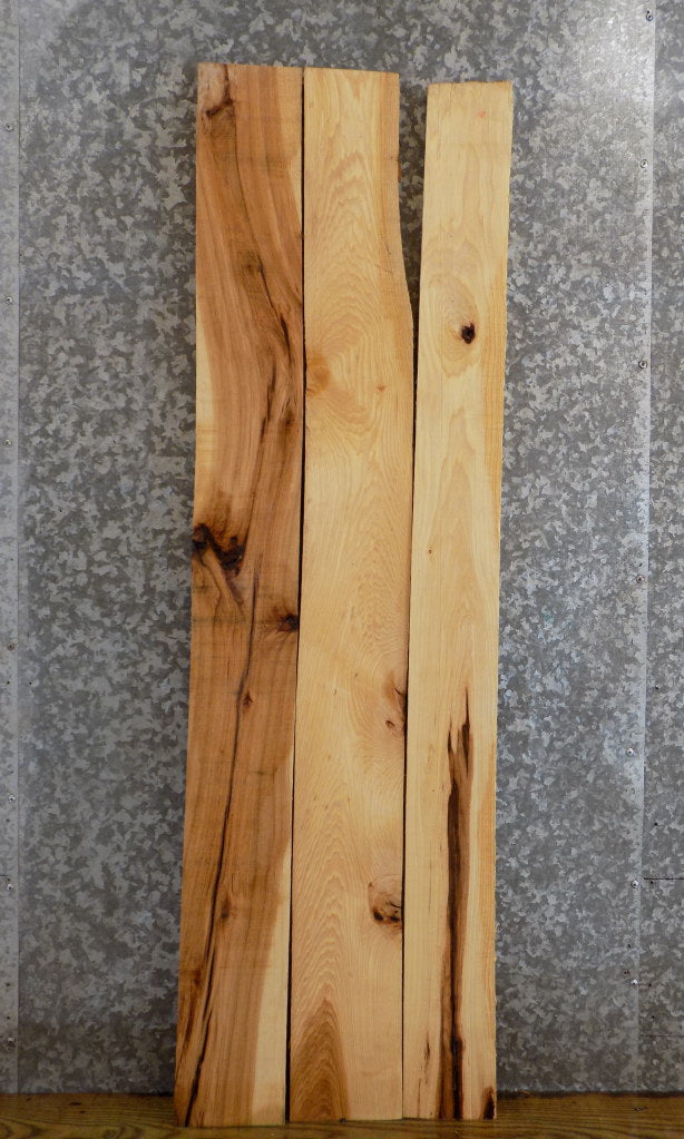 3- Kiln Dried Salvaged Hickory Lumber Boards/Craft Pack Slabs 32904