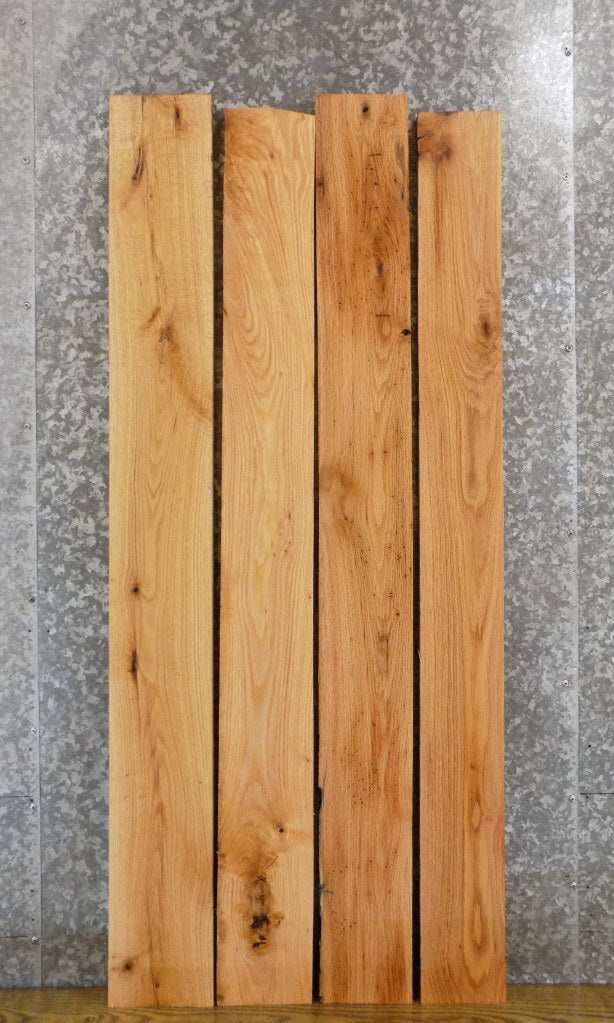 4- Rustic Red Oak Wall Shelf Slabs/Kiln Dried Lumber Pack 33362-33365