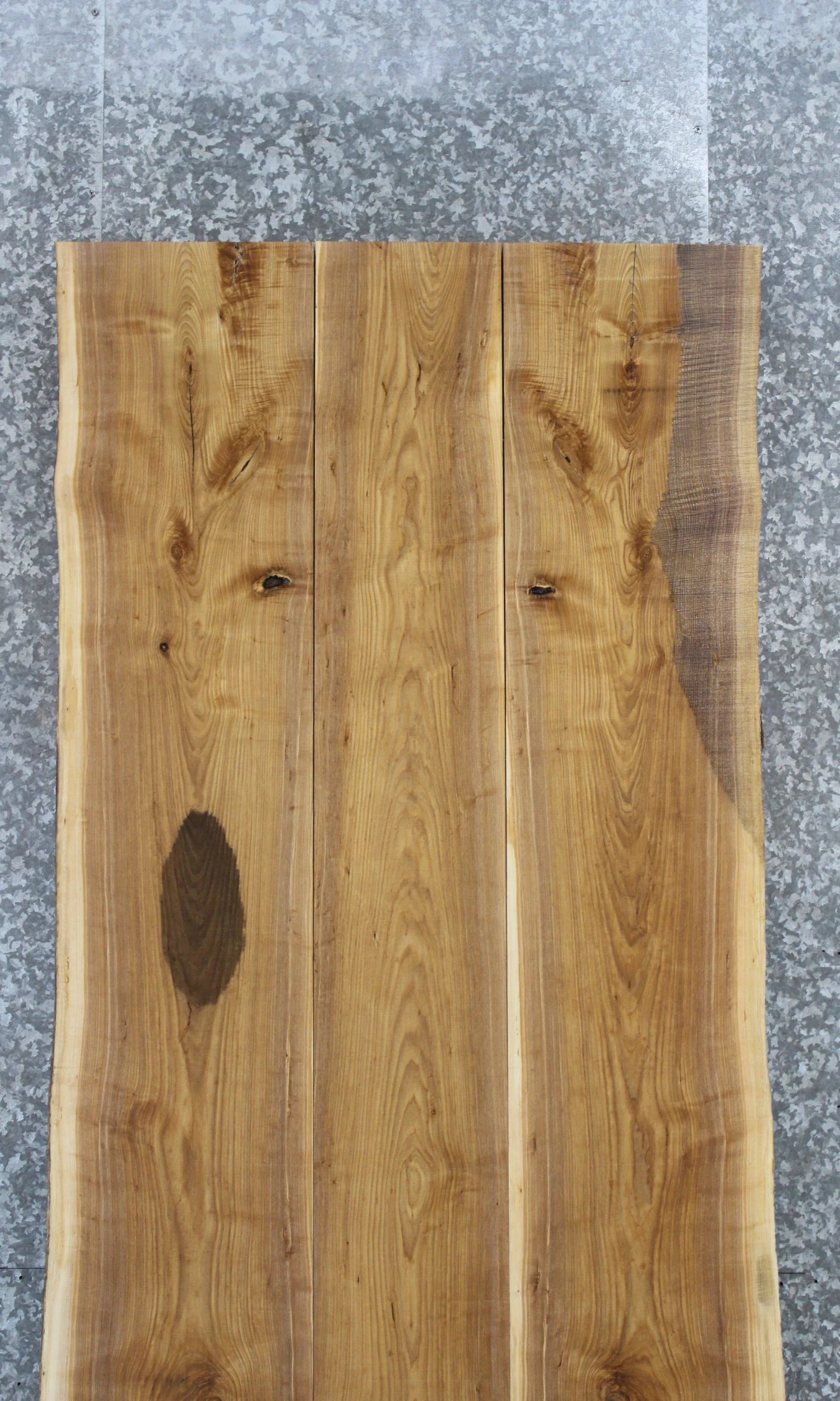 3- Bookmatched Live Edge Ash Kitchen Table Top Slabs 351-353