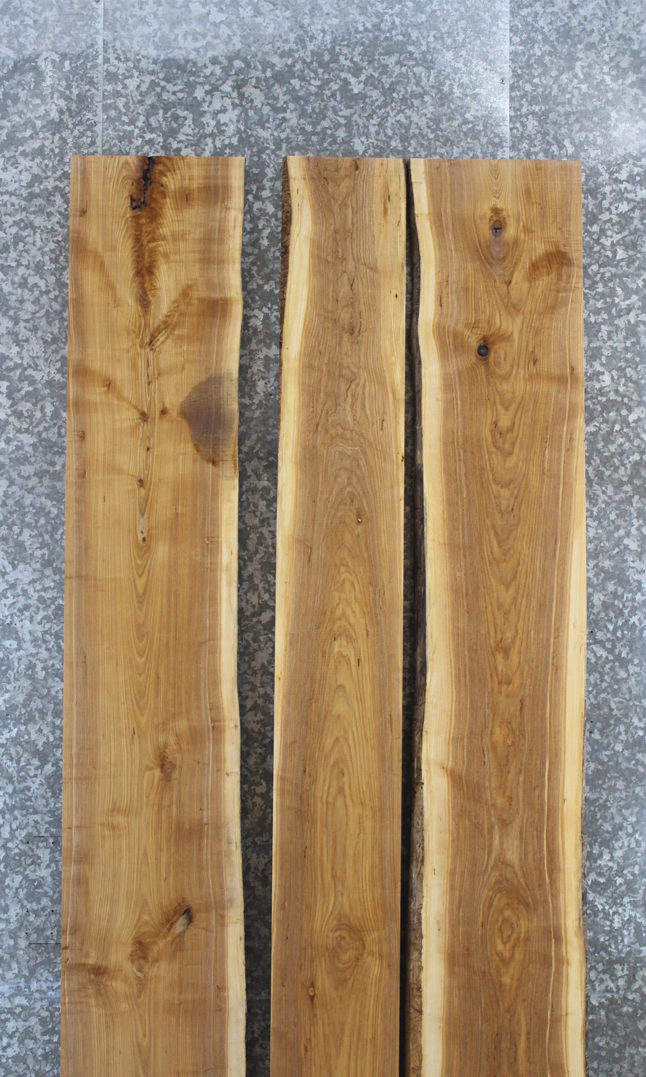 3- Bookmatched Live Edge Ash Kitchen Table Top Slabs 351-353