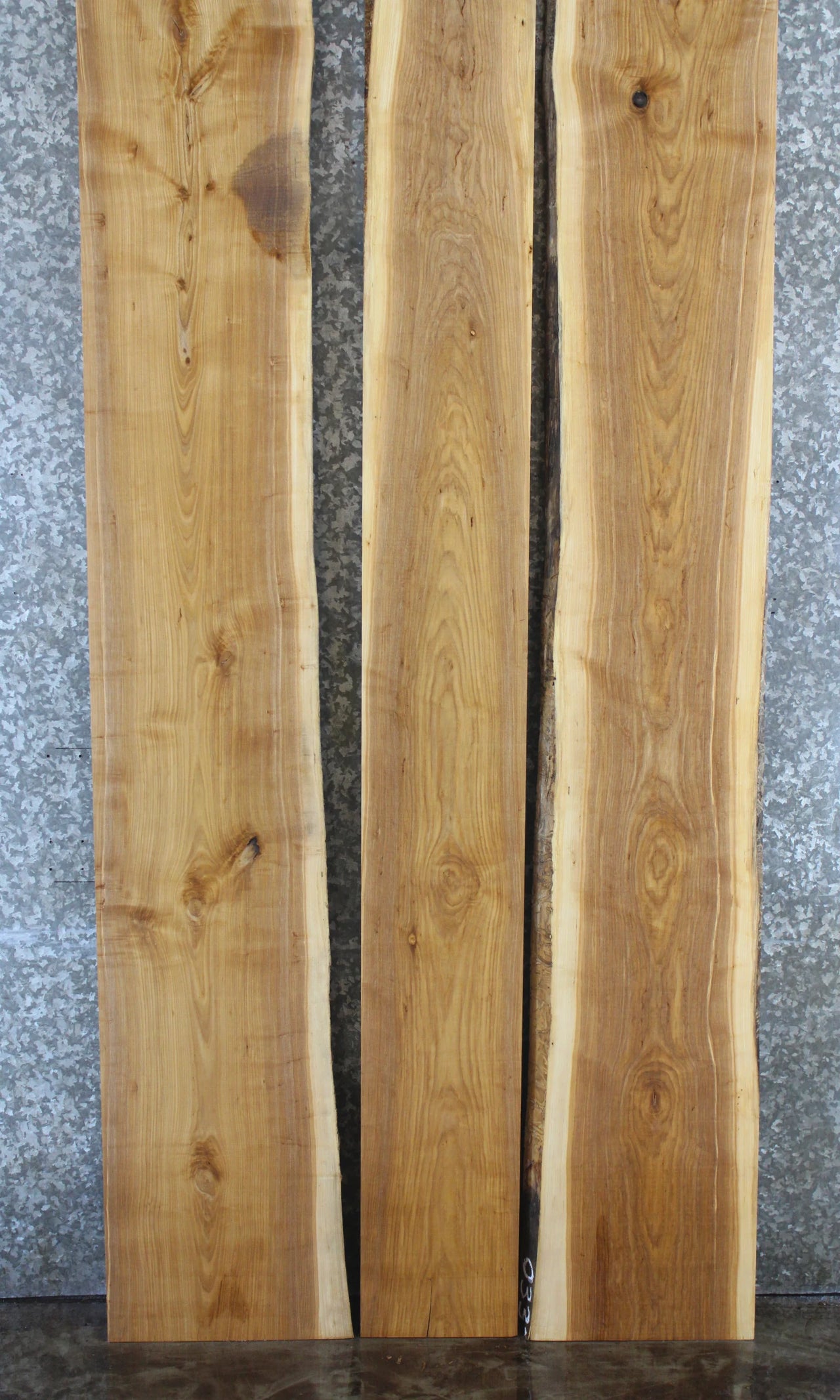 3- Bookmatched Live Edge Ash Kitchen Table Top Slabs 351-353