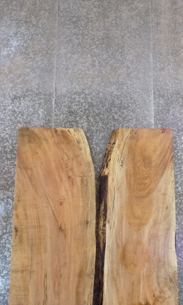 2- Bookmatched Live Edge Spalted Maple Dining Table Top Slabs 361-362