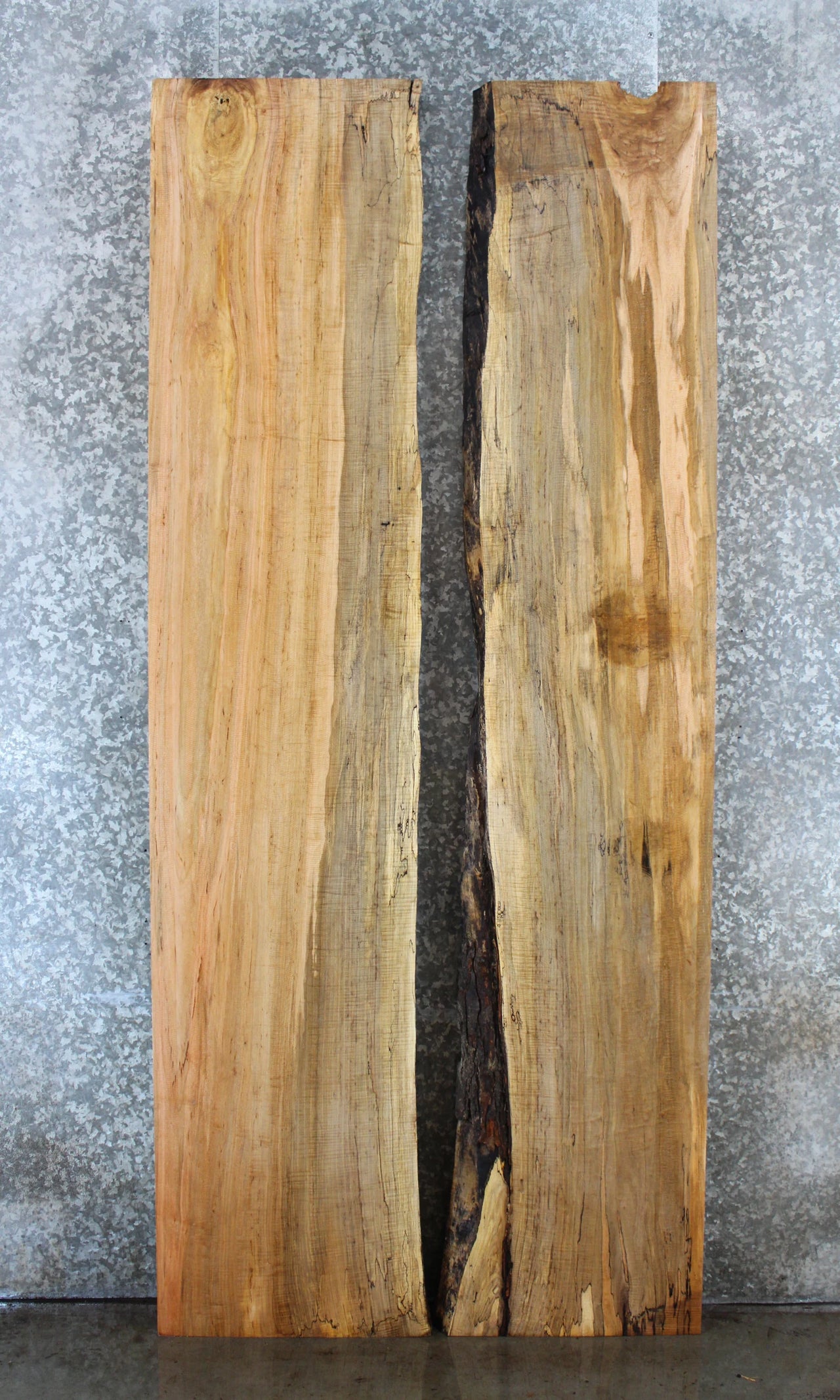 2- Bookmatched Live Edge Spalted Maple Dining/Kitchen Table Top 363-364