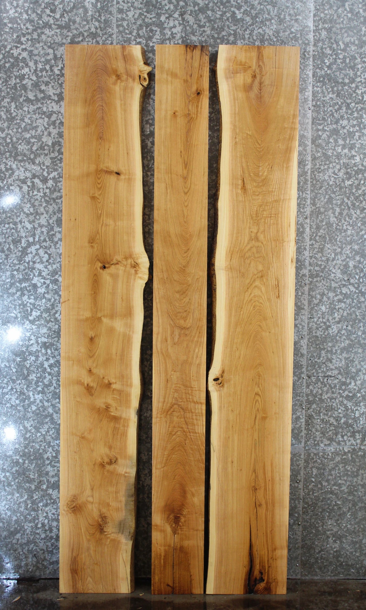 3- Live Edge Ash Conference Table Top Set, Wood Table Top 374-376