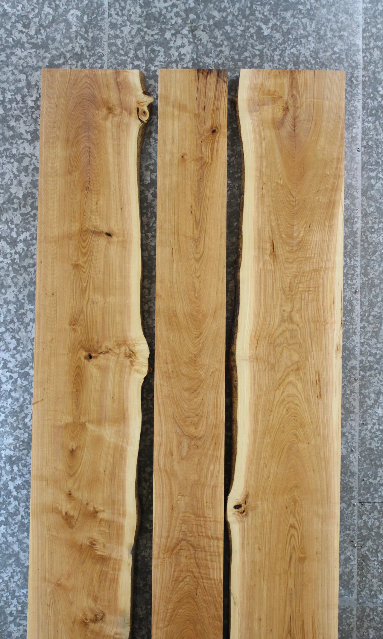 3- Live Edge Ash Conference Table Top Set, Wood Table Top 374-376