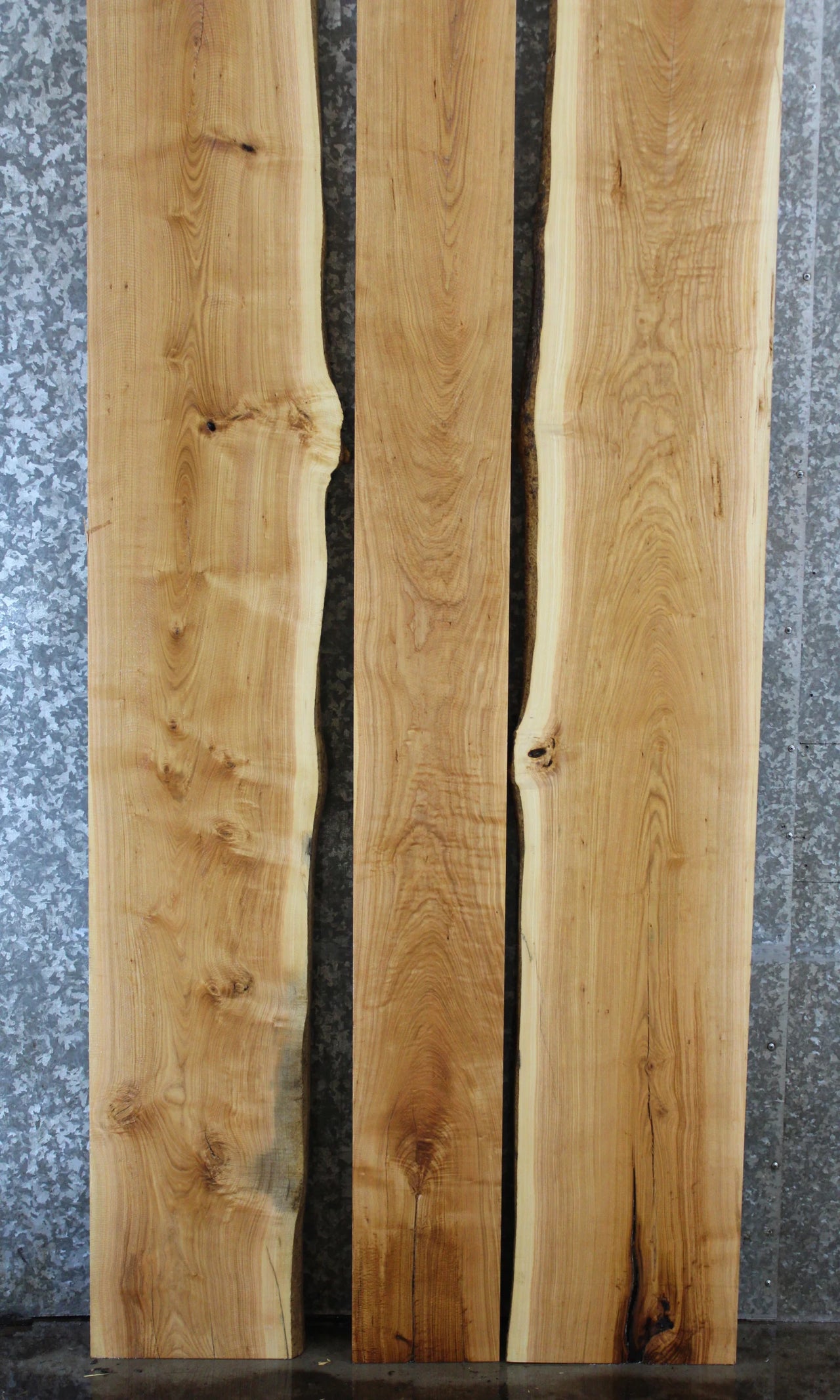 3- Live Edge Ash Conference Table Top Set, Wood Table Top 374-376