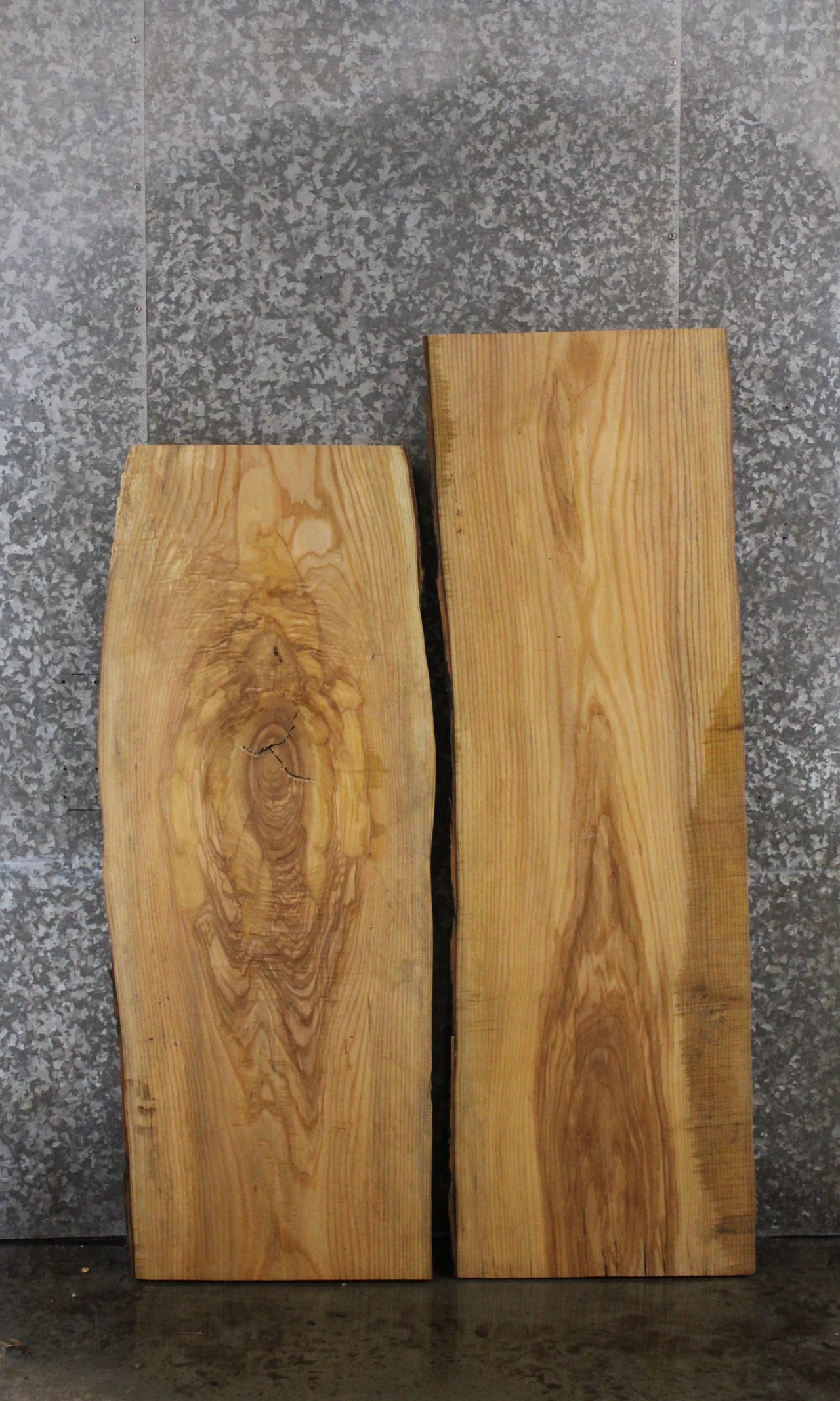 2- Ash Live Edge Bench/Desk/End Table Slabs 39001