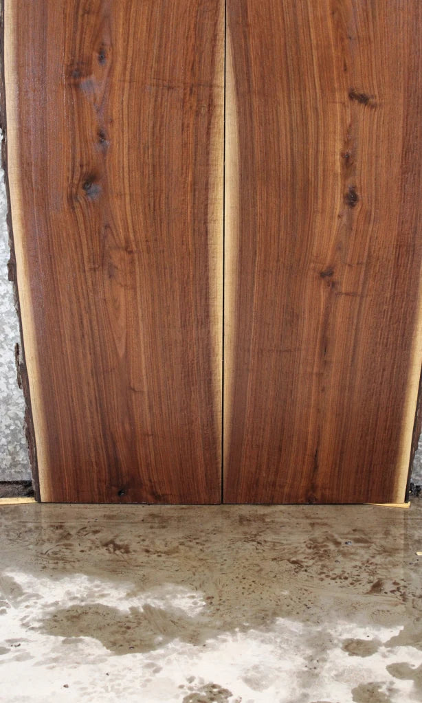 2- Live Edge Black Walnut Dining Table Top Set, Office Desk 39009-39010