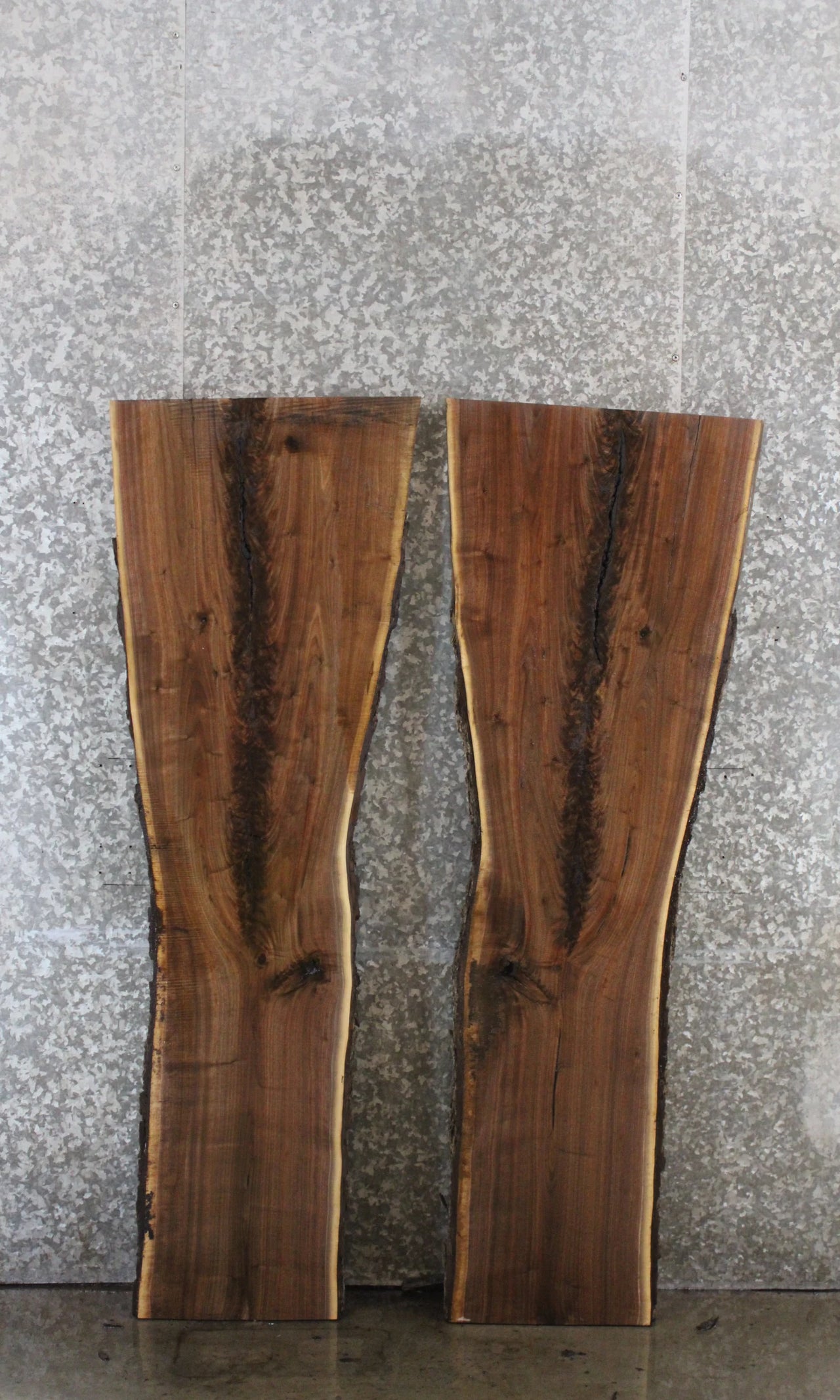 2- Black Walnut Live Edge Book Match Epoxy River Table 39026