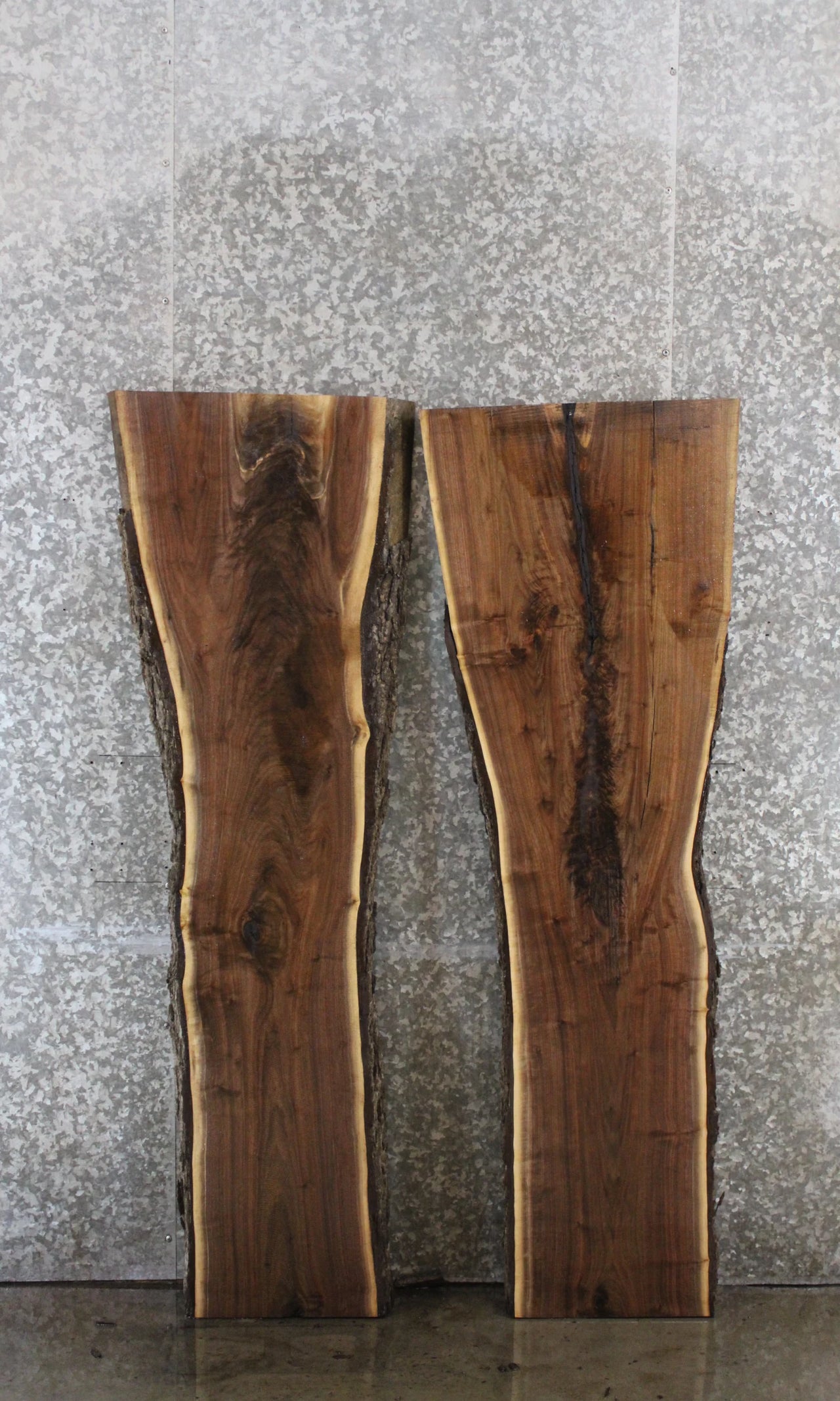 2- Black Walnut Live Edge Book Match Epoxy River Table 39026