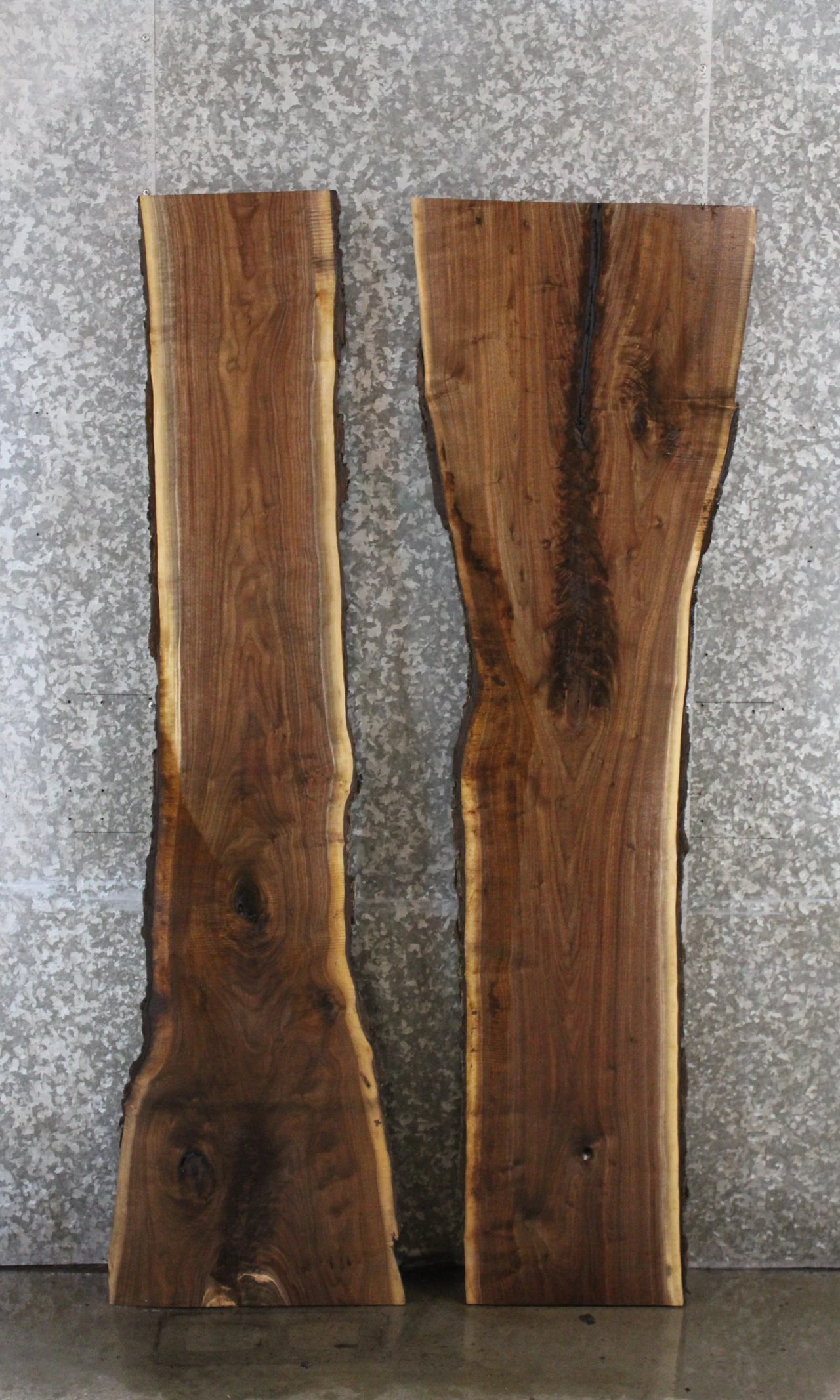 2- Black Walnut Live Edge River Table Slabs 39027