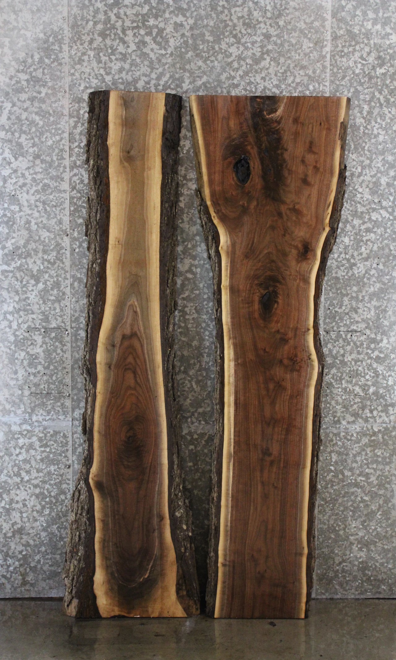 2- Black Walnut Live Edge River Table Slabs 39027