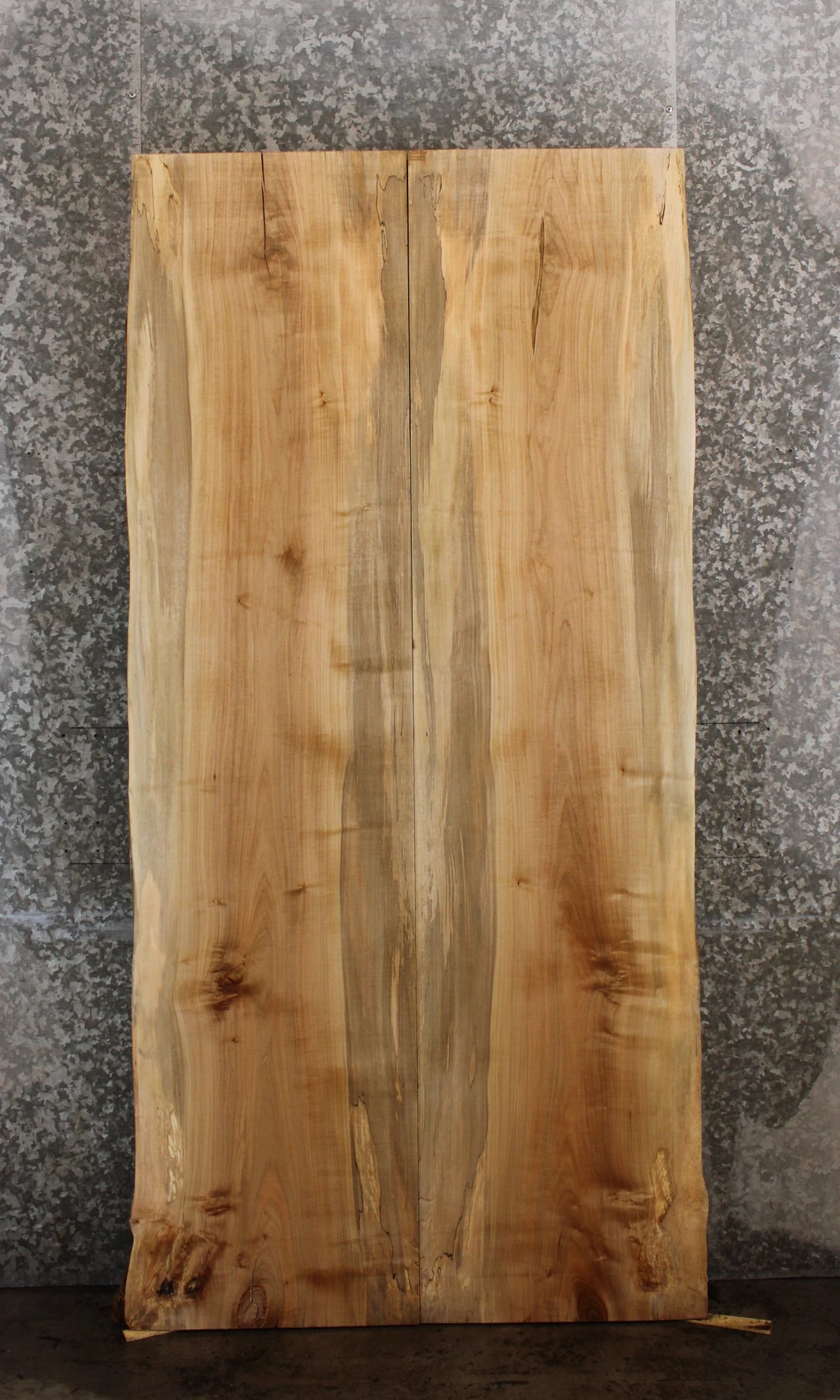 2- Bookmatched Maple Natural Edge Dining Table Top Set 39032-39033