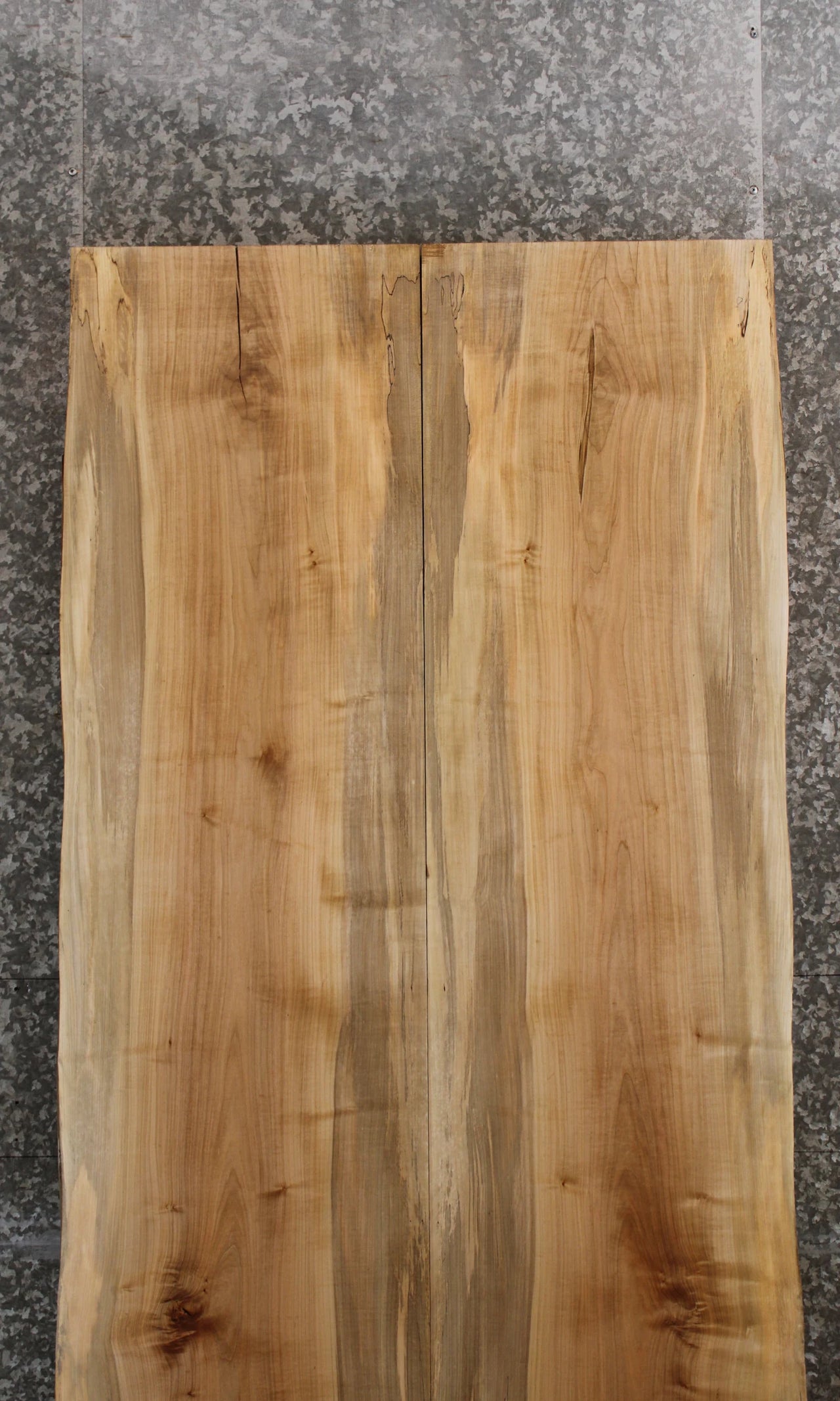 2- Bookmatched Maple Natural Edge Dining Table Top Set 39032-39033