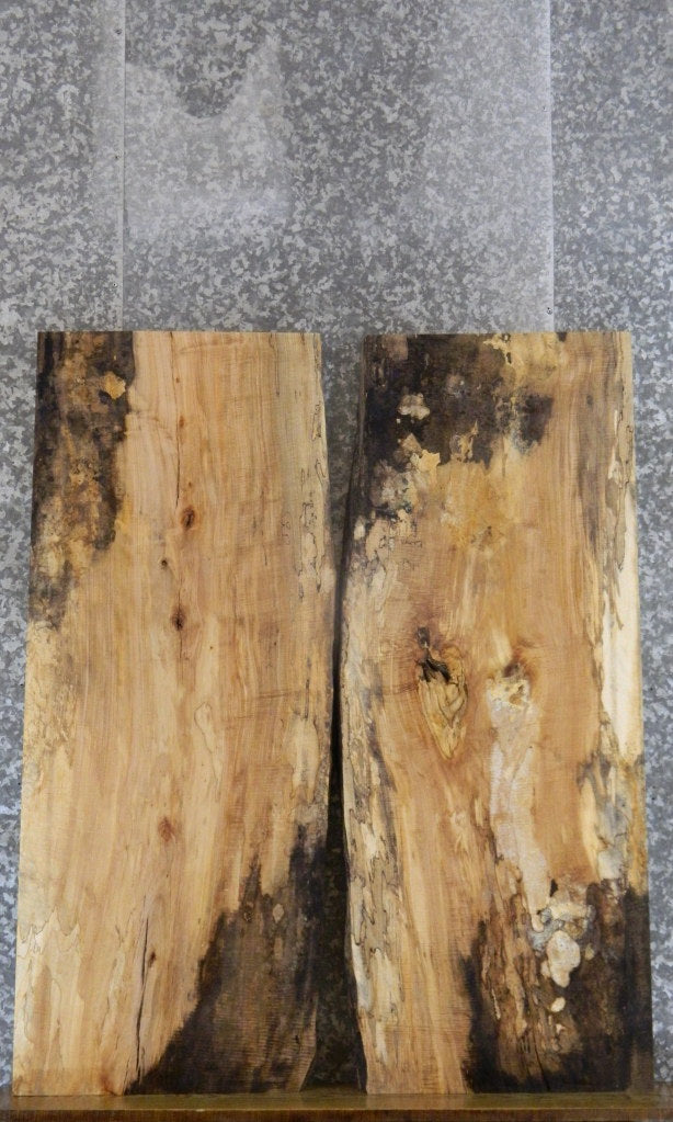 2- Maple Live Edge Kitchen Table Top Slabs, Office Desk Slab Set 39034-39035