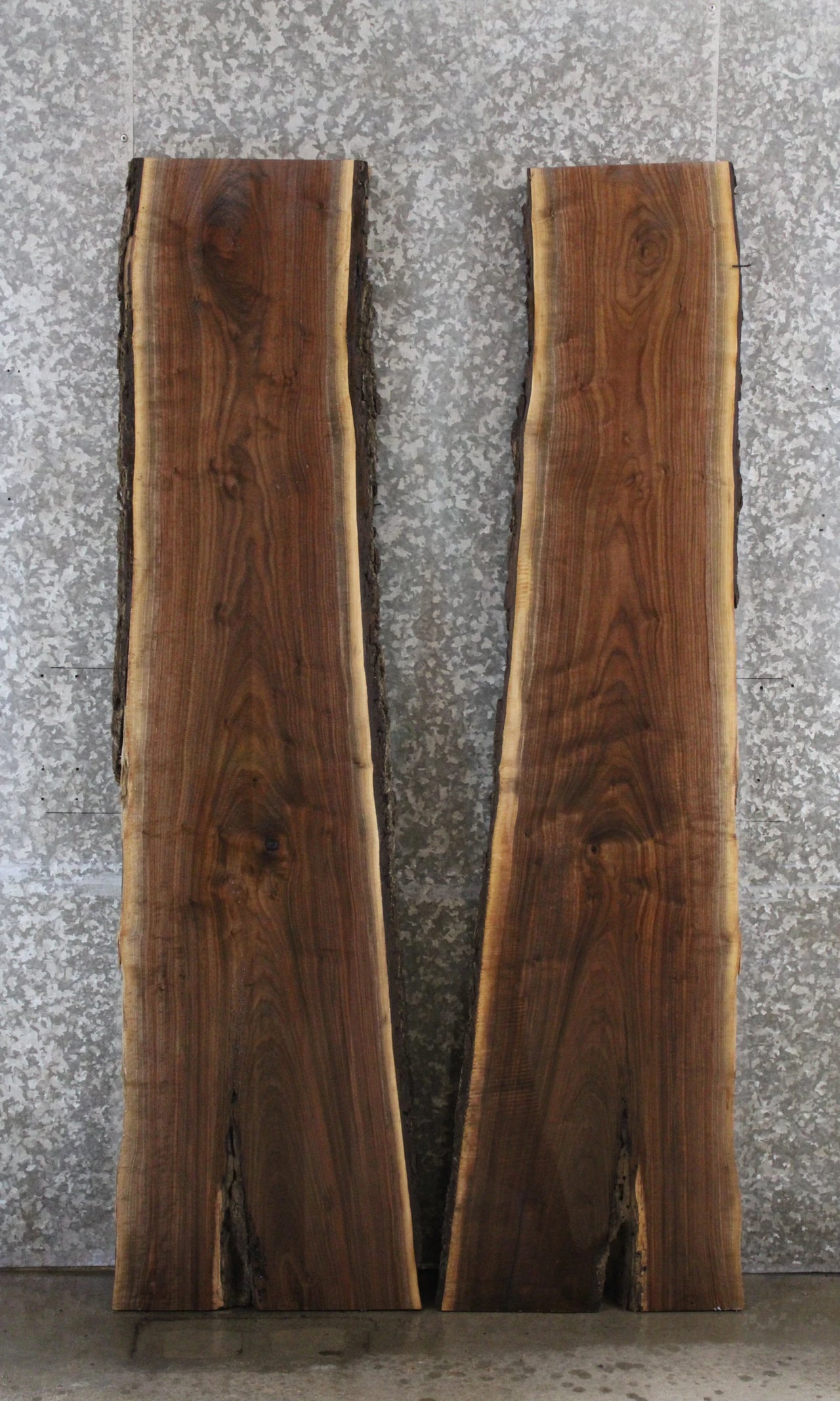 2- Black Walnut Live Edge Book Match River Table/Shelf Slabs 39037