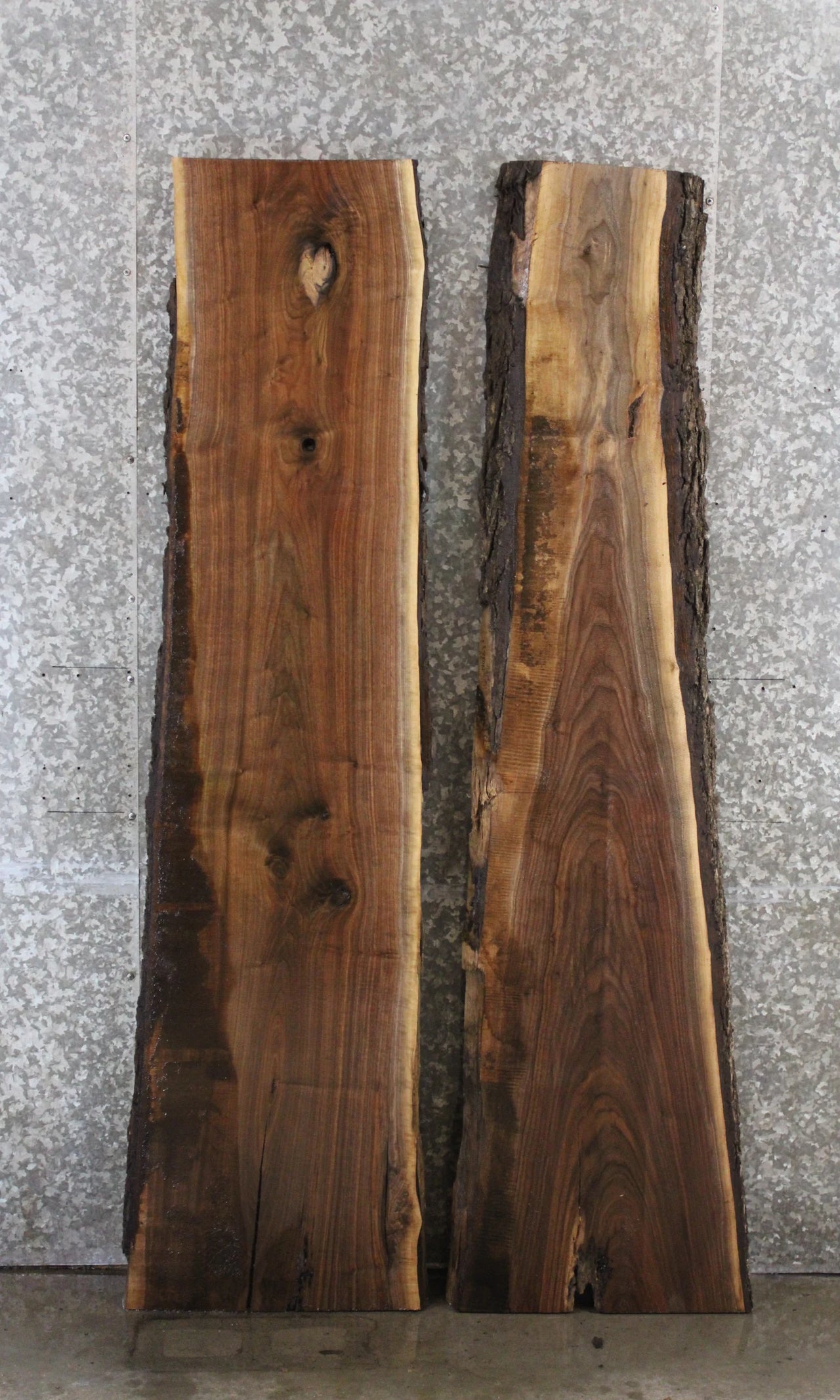 2- Black Walnut Live Edge Book Match River Table/Shelf Slabs 39037