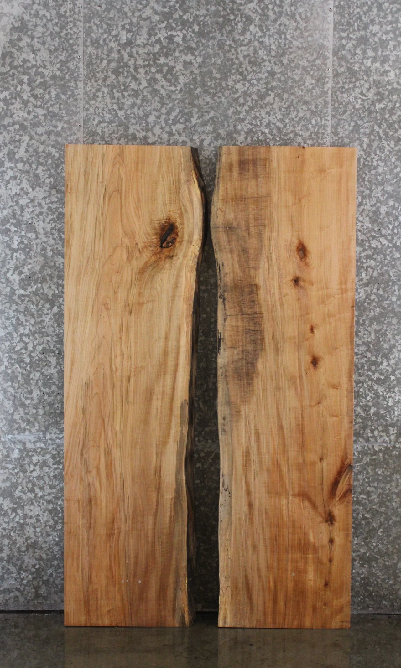 2- Spalted Maple Live Edge Book Match Dining Table/Bar Top Slabs 39039