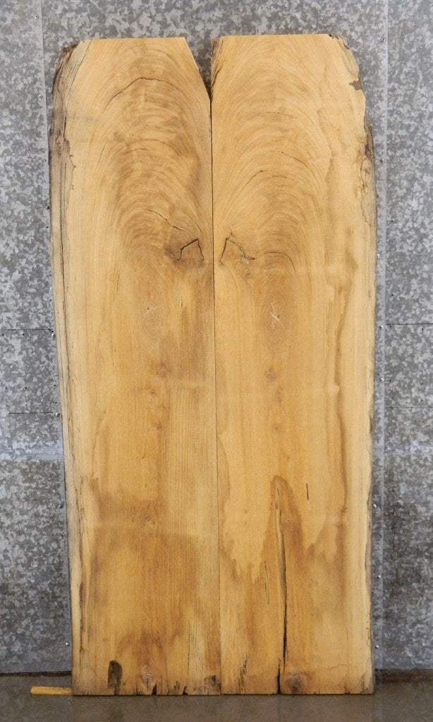 2- Live Edge Hackberry Bookmatched Kitchen Table Top Slabs 39042-39043